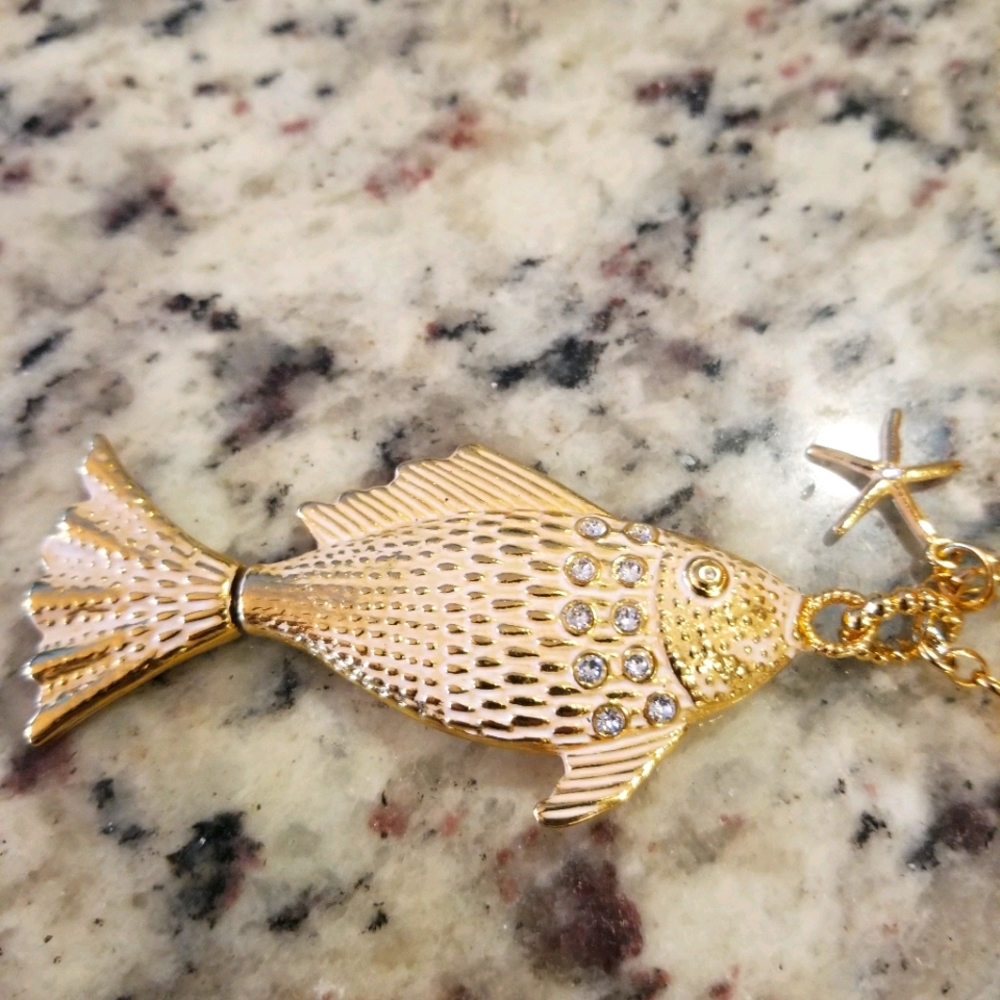 New Brighton Fish Necklace with crystals